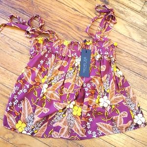 Rachel Zoe flowy boho flowered tank top S